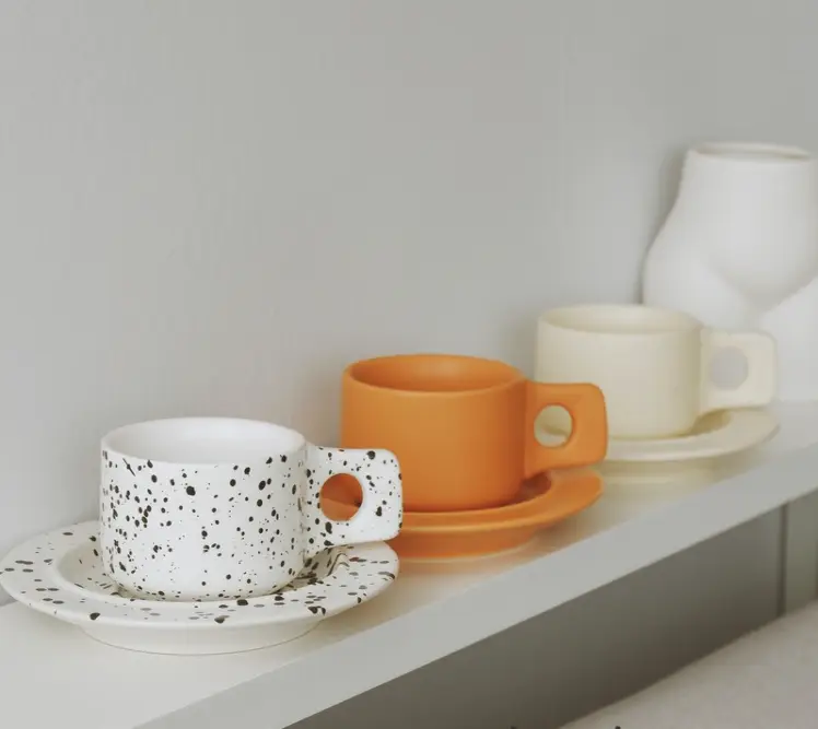 Cream Coffee Cup Korean Afternoon Tea Cup Dessert Saucer