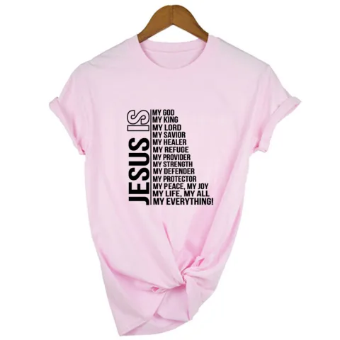 Jesus Is My God King Everything Women Vintage Tops