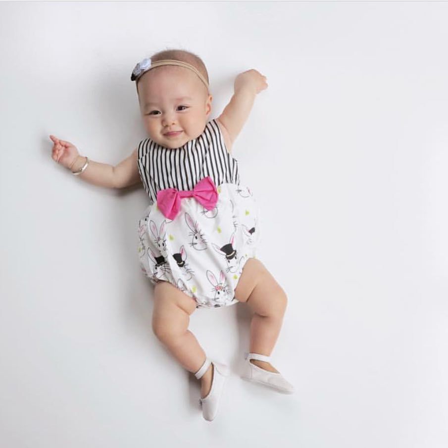 Cross-border Exclusive hot Style Vertical Strip Rabbit Onesie