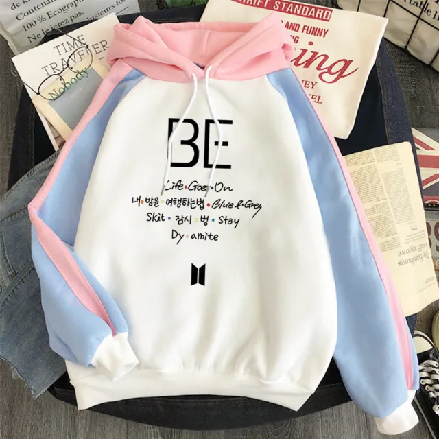 Plus Fleece Youth Color Block Hoodie BE Contrast Color Sweatshirt Women G 2Xl - Shop at LoveMi