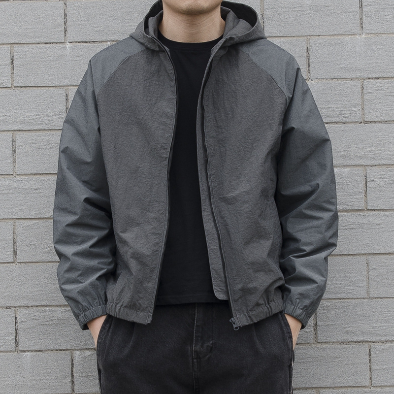 Stitching Japanese Hooded Sweatshirt Sports Top