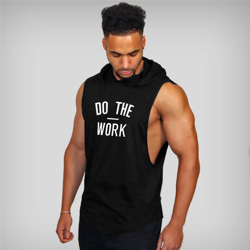 Men's Fitness Vest Sports Hooded Vest