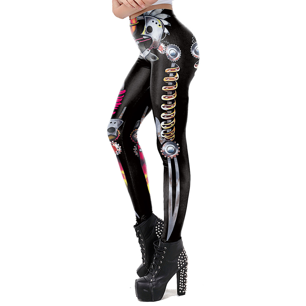 European And American Skull Frame Digital Printing Leggings