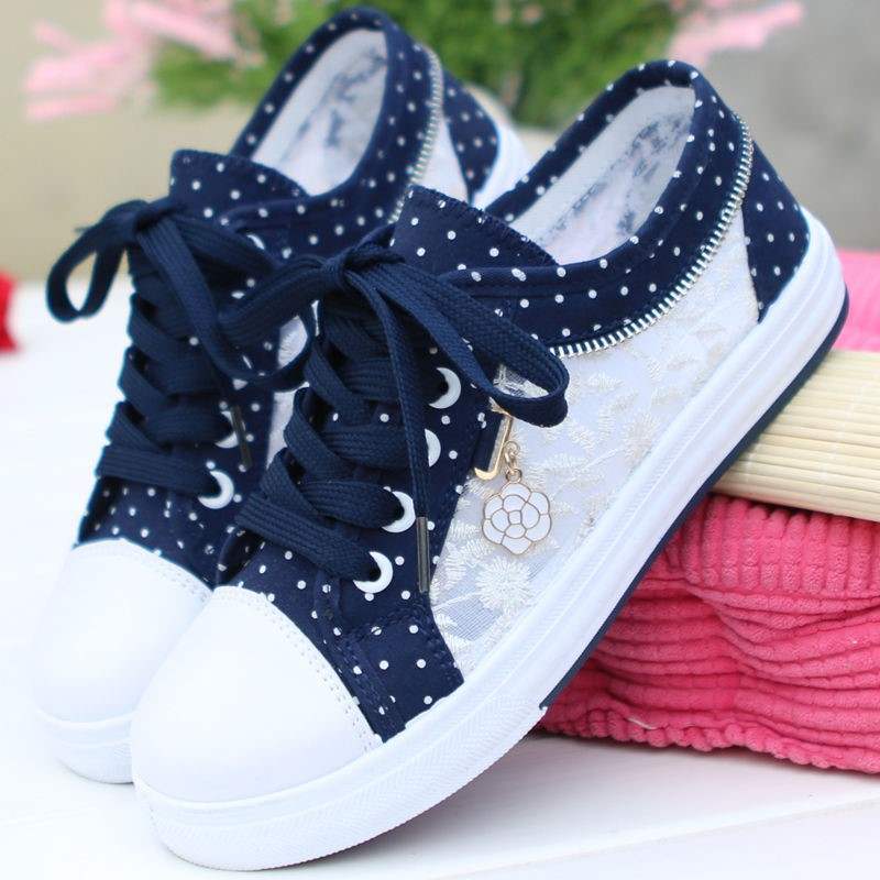 Title 3, Scarpe denim piatte casual sportive da board, p...