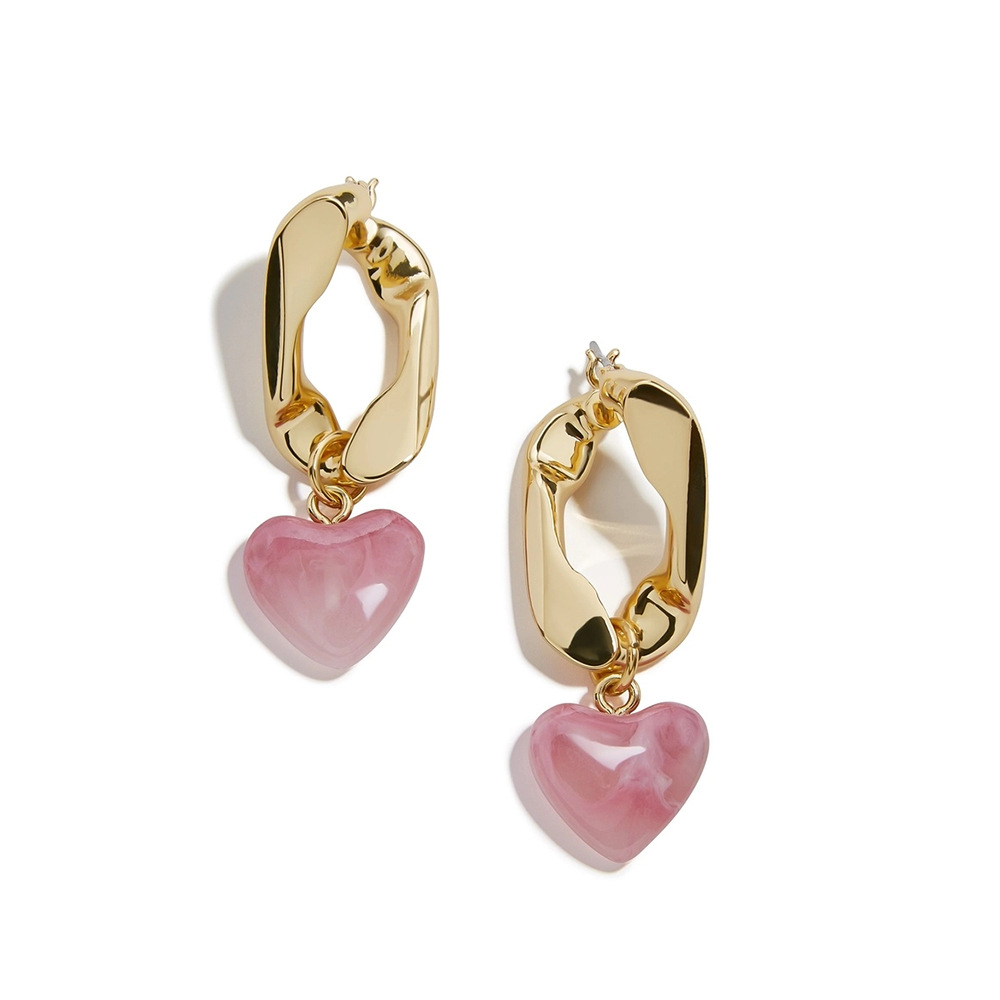 Personalized Metal Dripping Geometric Love Earrings