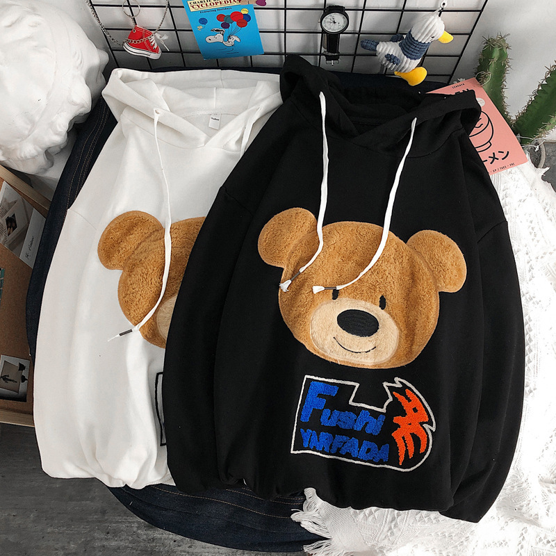 Title 4, Pluche beer geborduurde trui Pullover hoodie