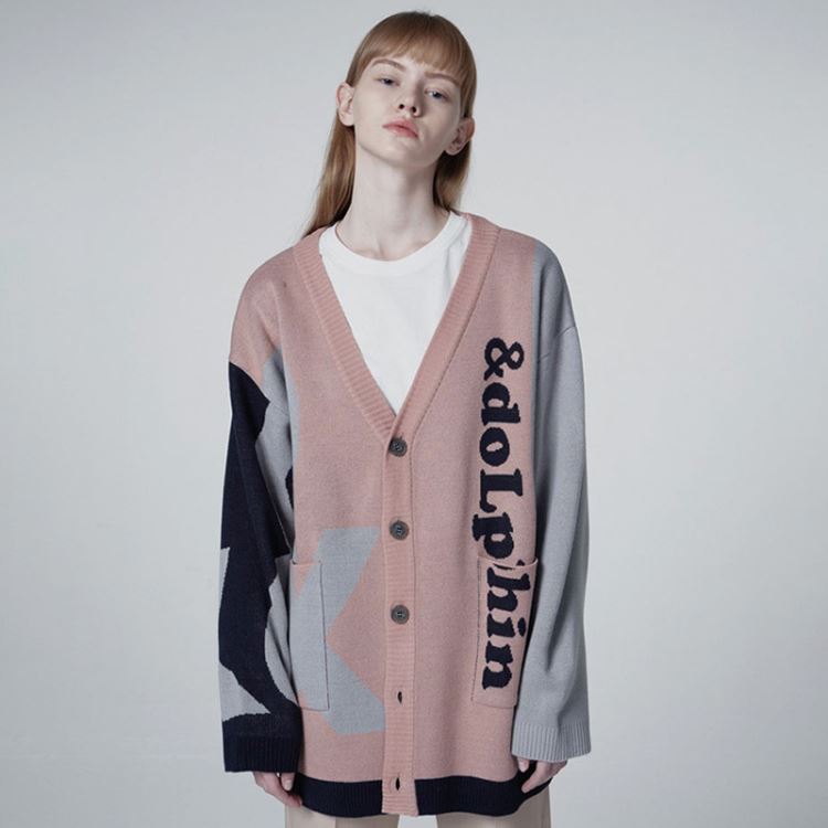 Loose Color Matching Sweater Women's Outer Wear Top