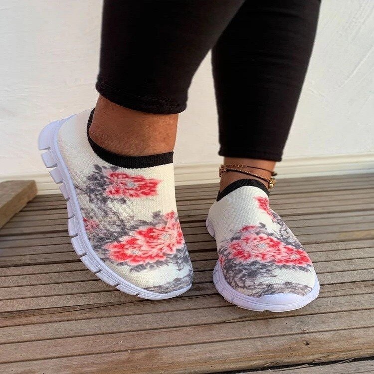 Title 4, Painted Printed Mesh Running Shoes Casual Breat...