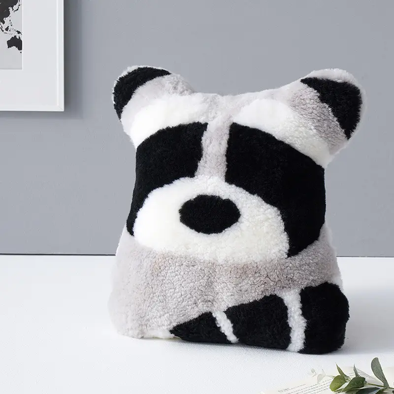 Aozun Wool Cartoon Cushion Plush Doll Cushion