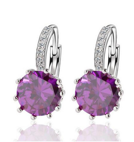 Temperament Metal Ear Crystal Zircon Earrings