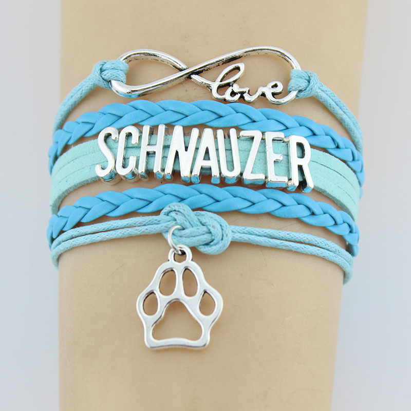 Hand-woven 8-character Schnauzer Charm Bracelet