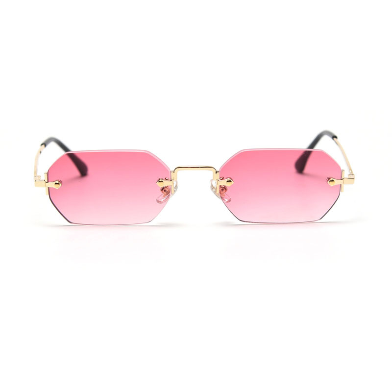 Title 1, Fashion Polygonal Rimless Sunglasses Women