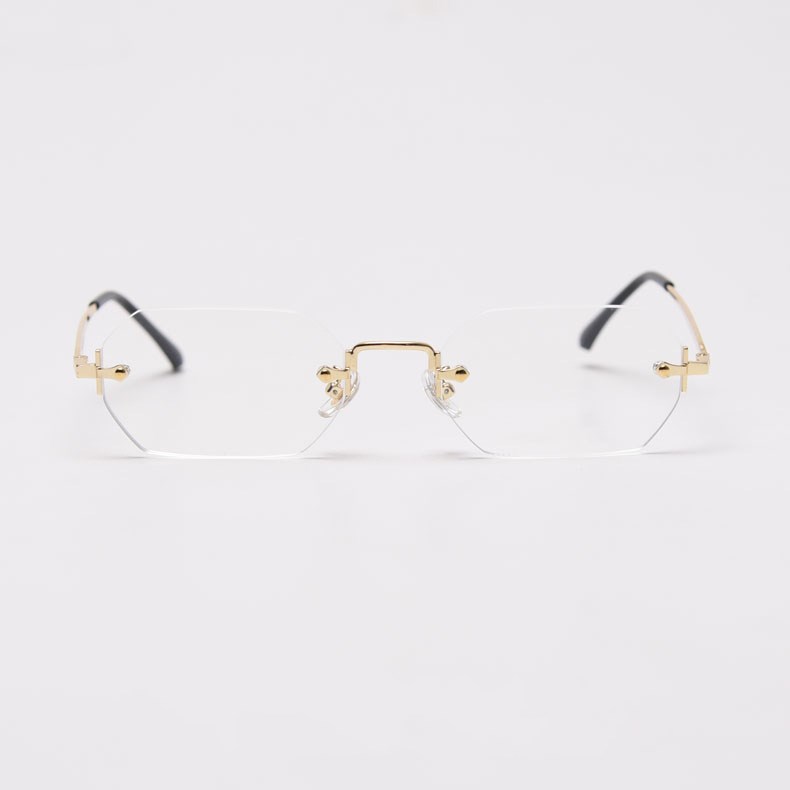 Title 2, Fashion Polygonal Rimless Sunglasses Women