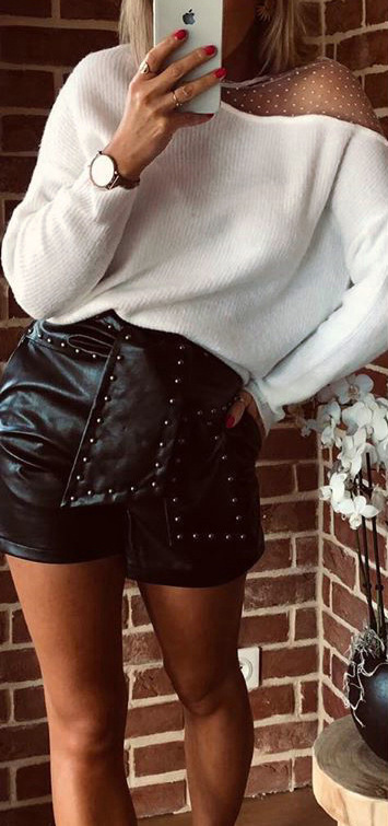 Round Neck See-Through Off-Shoulder Loose Casual Top