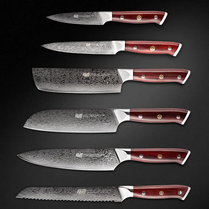 Damascus Six-piece Knife Set Chef's Special