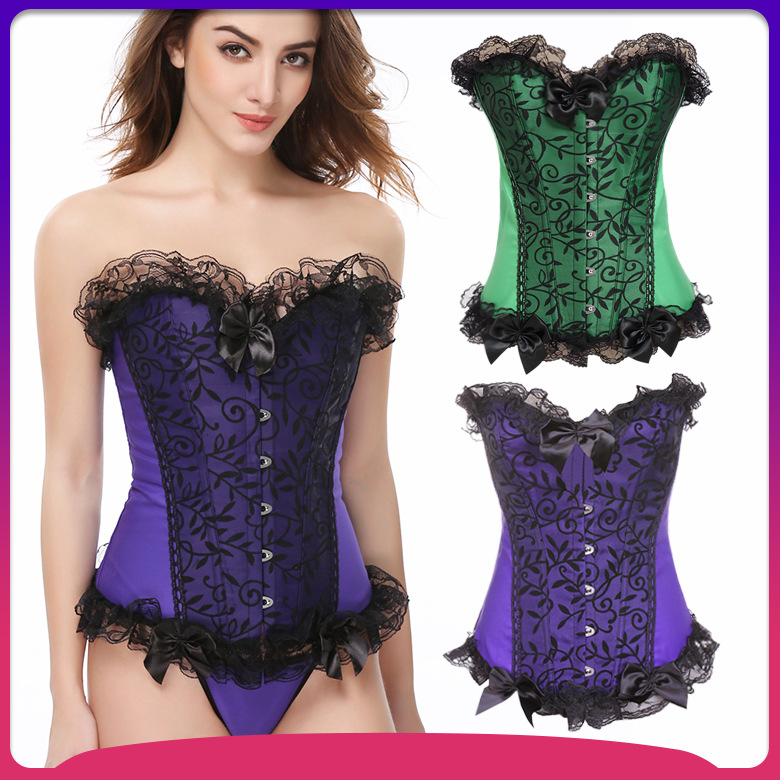 Title 4, Lace Rubber Bone Support Waist Abdomen Corset T...