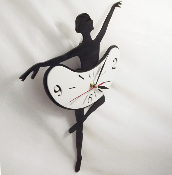 Acrylic Wall Clock, Ballerina Design, picture 2 of 4