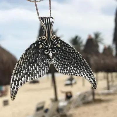 European And American Dolphin Fish Tail Necklace Silver - Shop at LoveMi