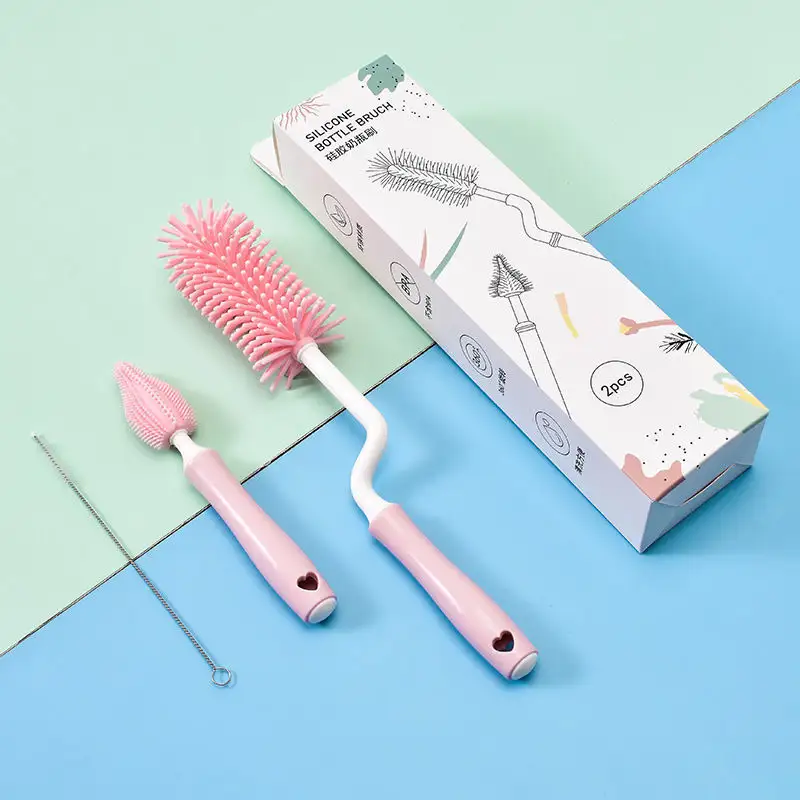 Baby Silicone Bottle Brush Straw Scrubbing Cleaning