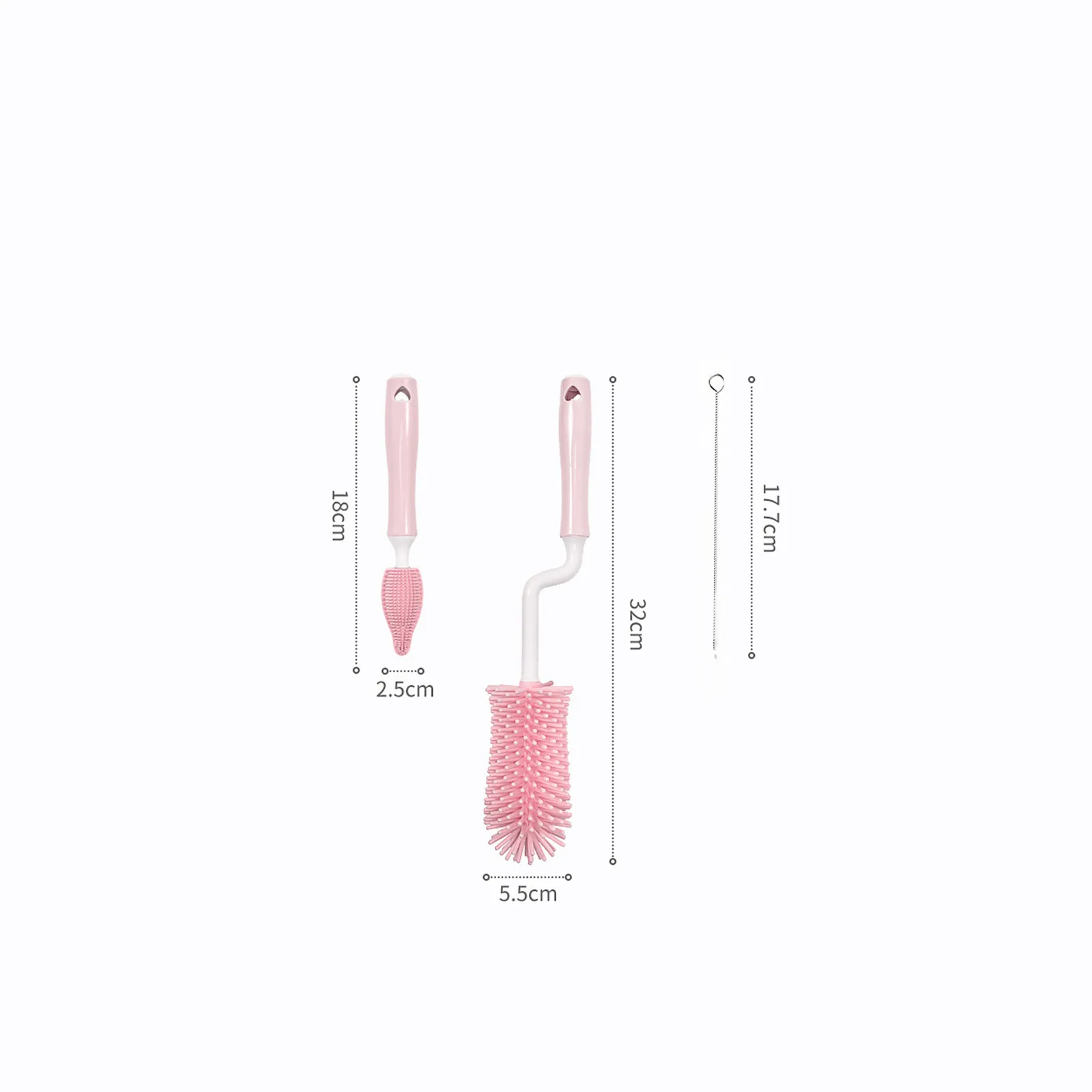 Baby Silicone Baby Bottle Brush Straw Scrubbing Baby Bottle Brush Cleaning – image 2