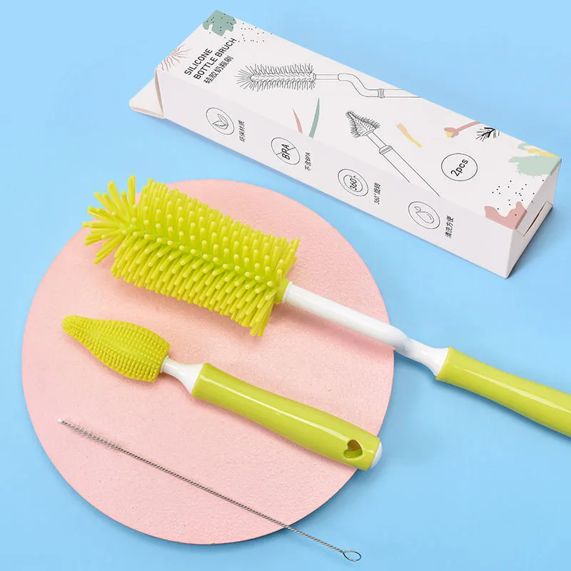 Baby Silicone Baby Bottle Brush Straw Scrubbing Baby Bottle Brush Cleaning – image 6