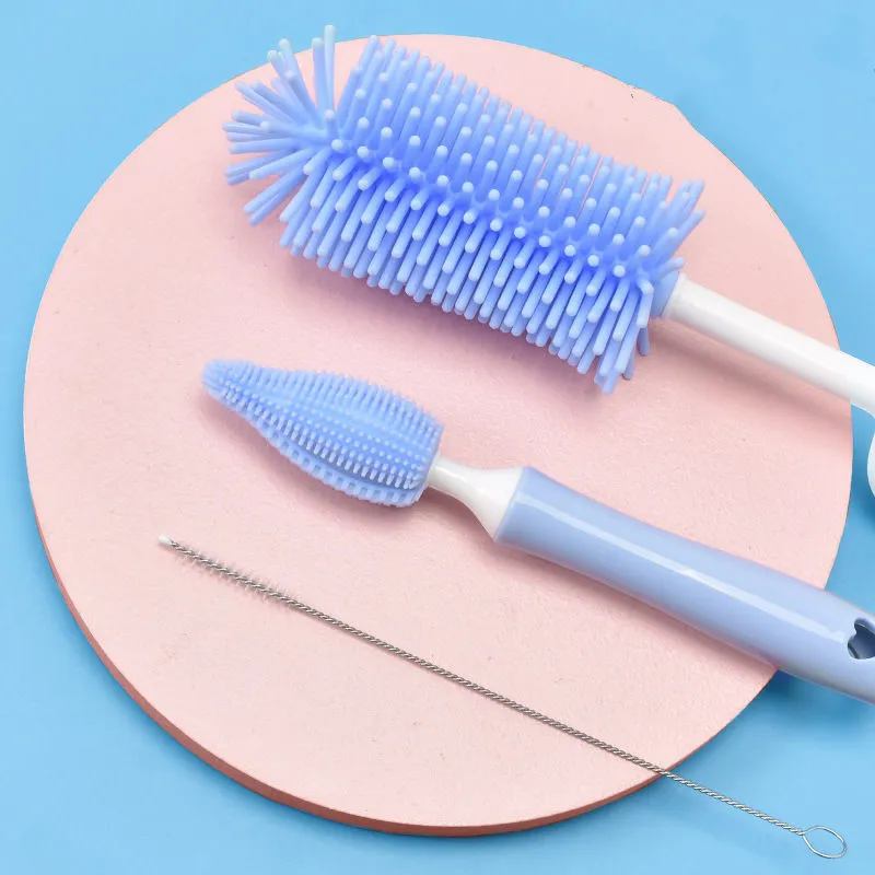 Baby Silicone Baby Bottle Brush Straw Scrubbing Baby Bottle Brush Cleaning – image 7