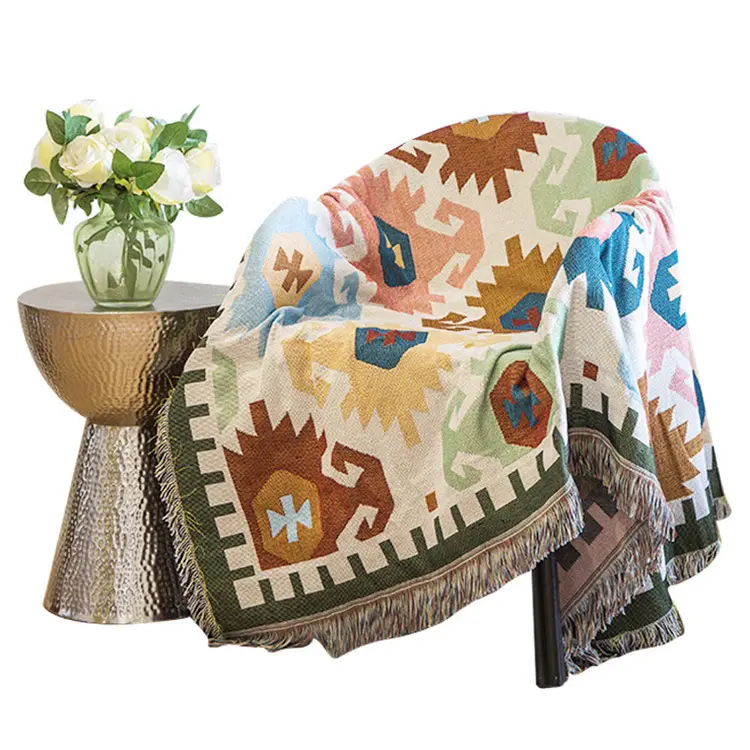 Sofa Cushion Blanket Towel Retro Knitted