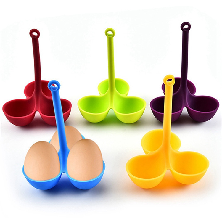 Silicone 3-Hole Boiled Egg egg Steamer Family Convenient Silicone Egg Steamer