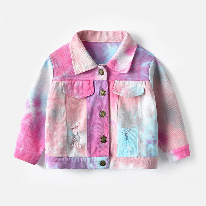 Title 14, Jaqueta Jeans Infantil Multicolorida Tie-Dye co...