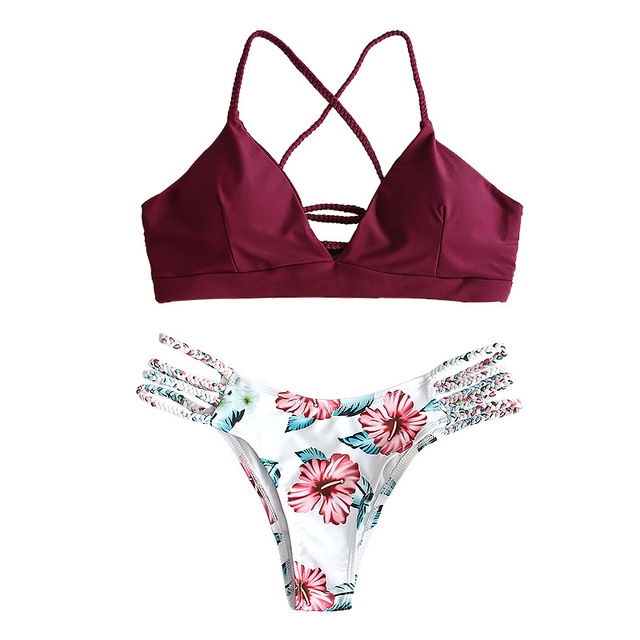 Ladies Swimwear Bikini Printed Swimsuit Thong