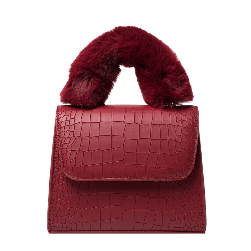 Female Bag Plush Portable Small Square Bag Fashionable And Versatile