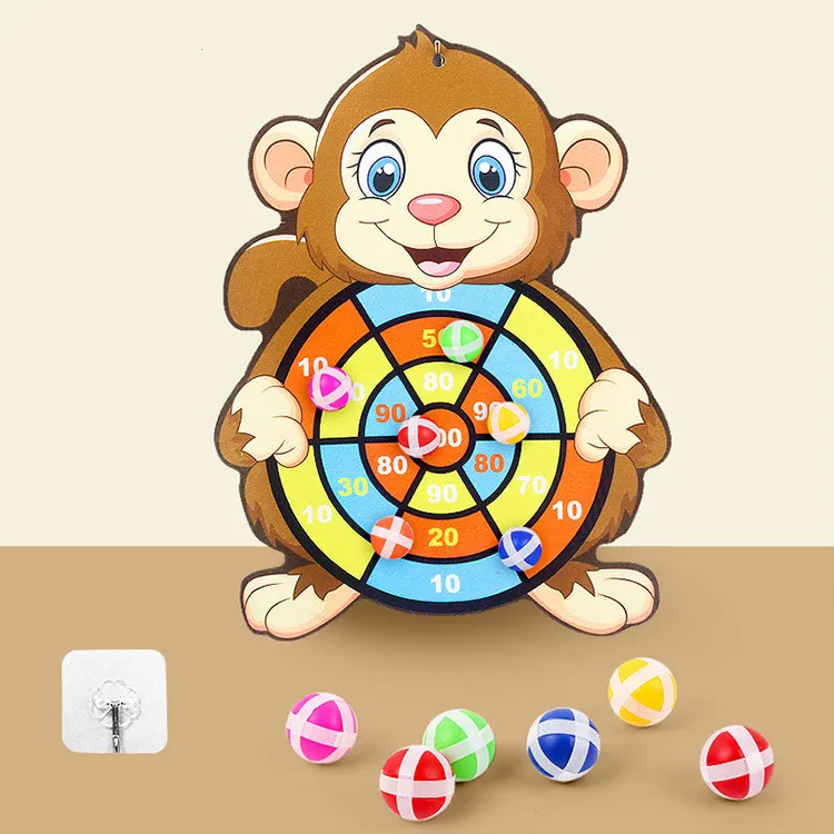 Spot Wholesale Children's Sticky Ball Dart Board Cartoon Fun Dart Board Plus Velvet A Variety Of Creative Cartoon – image 4