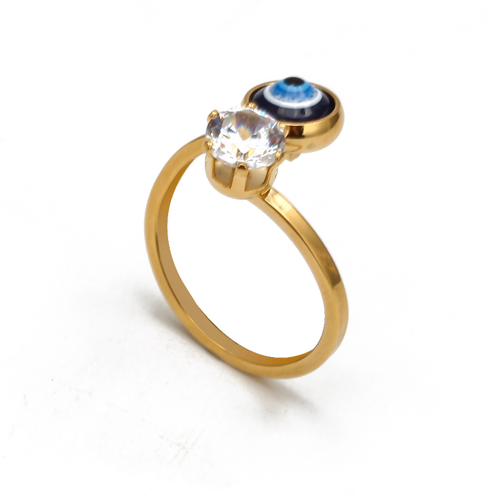 Adjustable Devil's Eye Ring with Diamond Opening