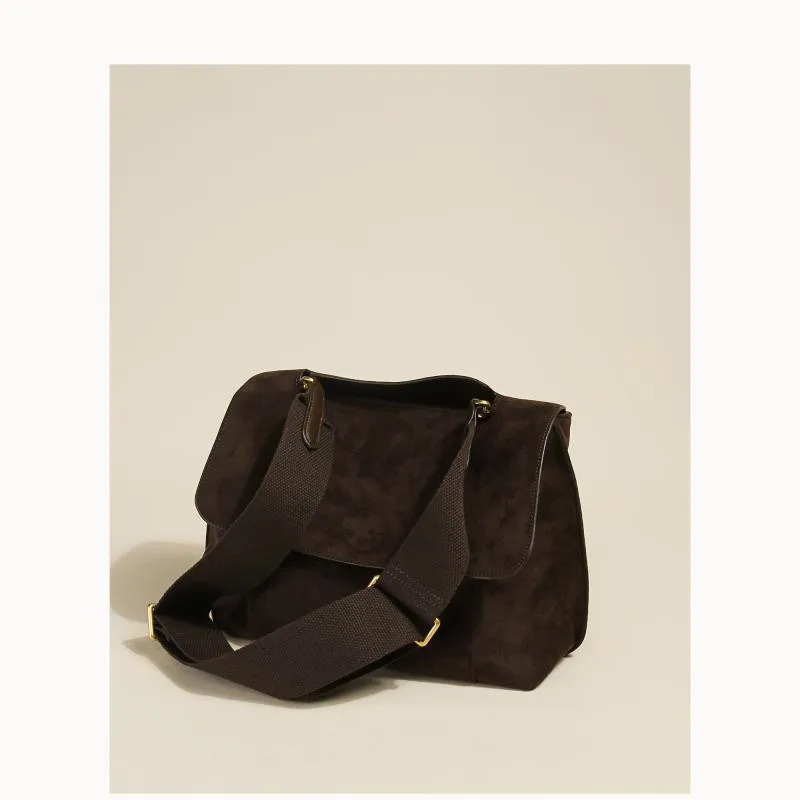 Borse A Tracolla Con Patta In Pelle PU nabuk Per Donna Borsa A Tracolla - Black
