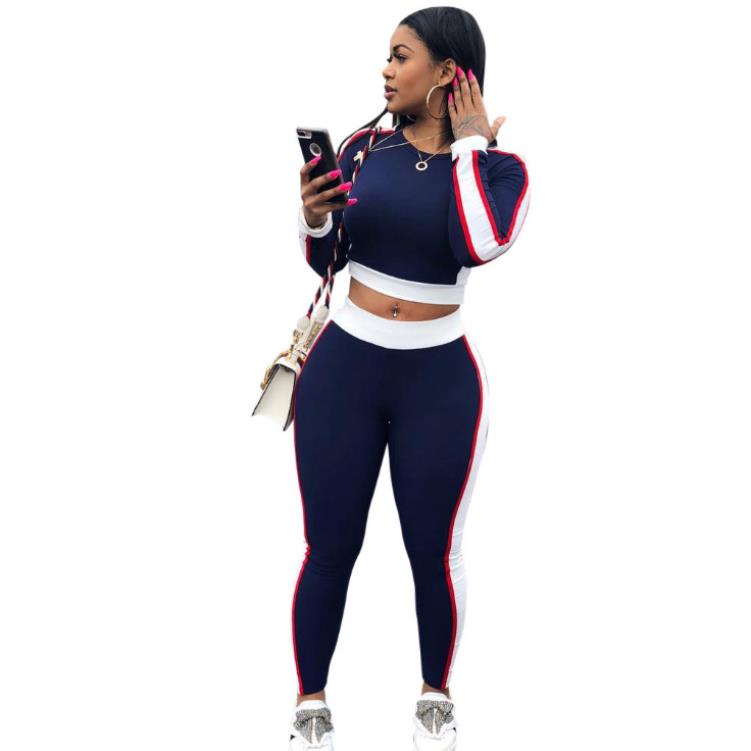 Popular Women's Big Stripe Sports Suit