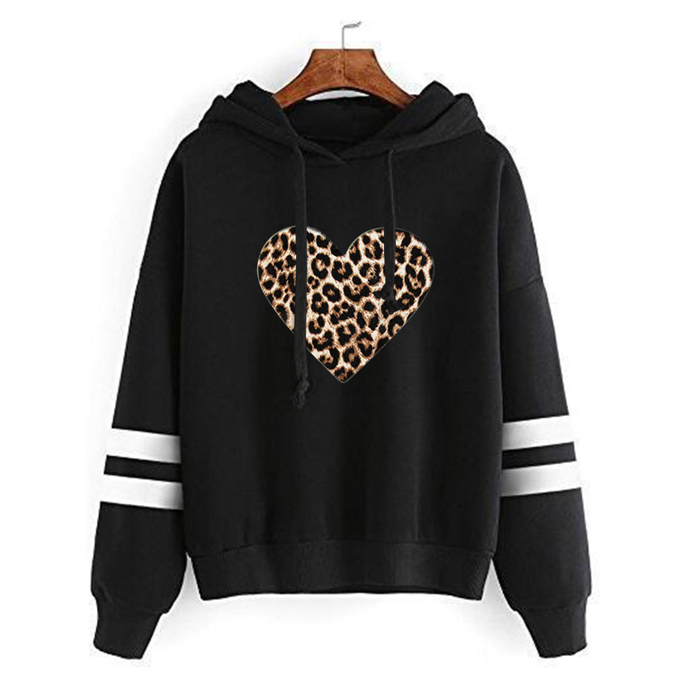 Title 5, Leopard Love Printed Parallel Bar Hooded Sweats...