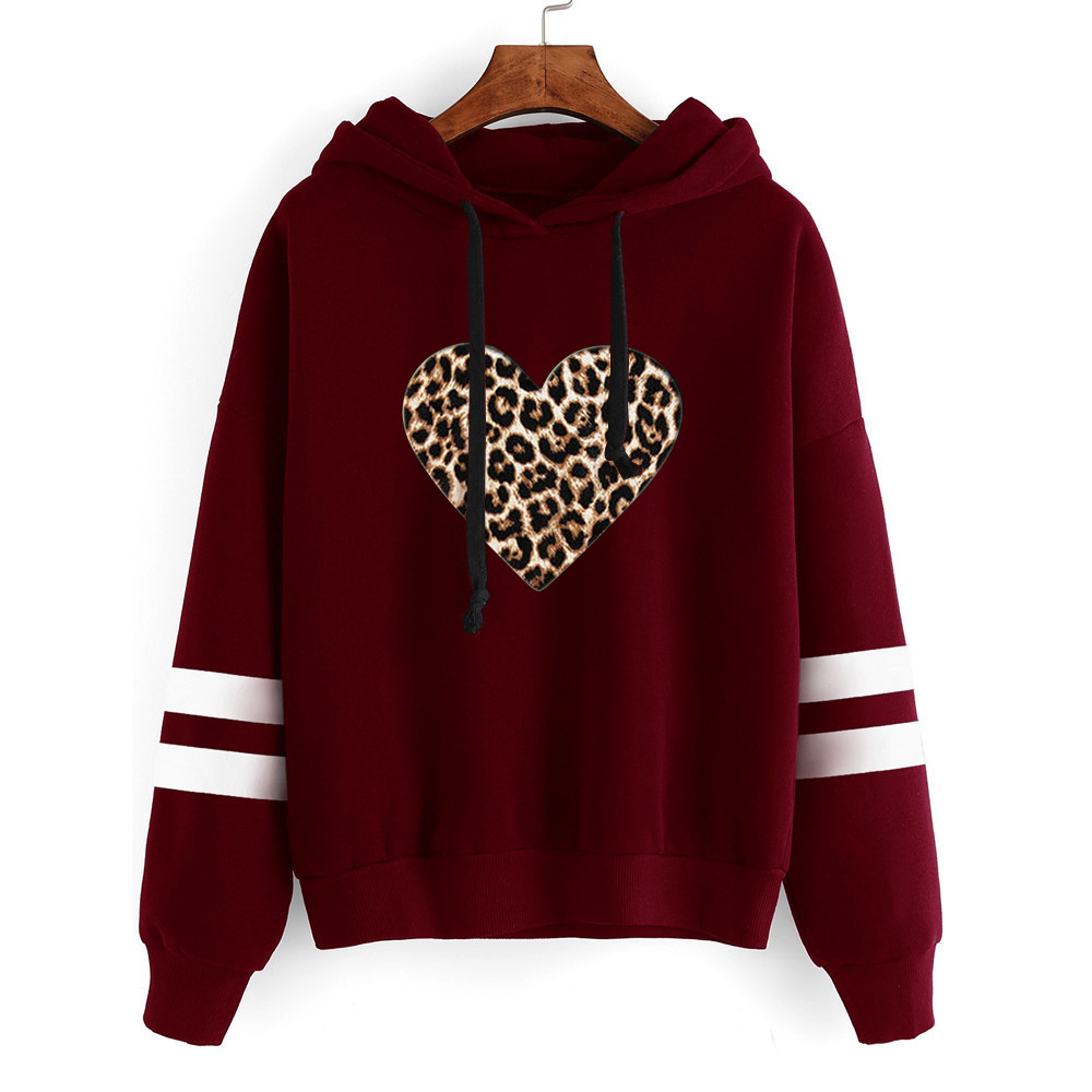 Title 7, Leopard Love Printed Parallel Bar Hooded Sweats...