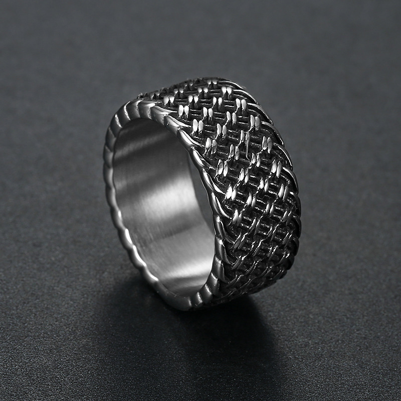 Circle Ring Stainless Steel Men's Retro Ring