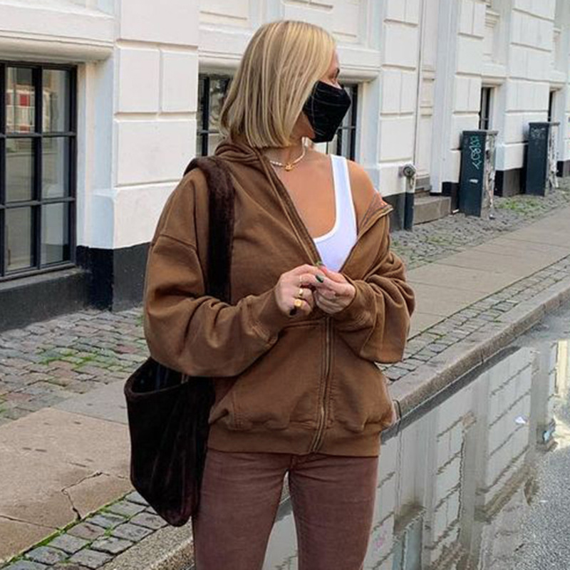 Hooded Sweater Women's Zipper Casual Jacket