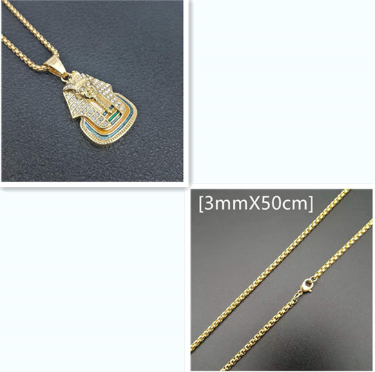 Painted Ancient Egyptian Pharaoh Pendant