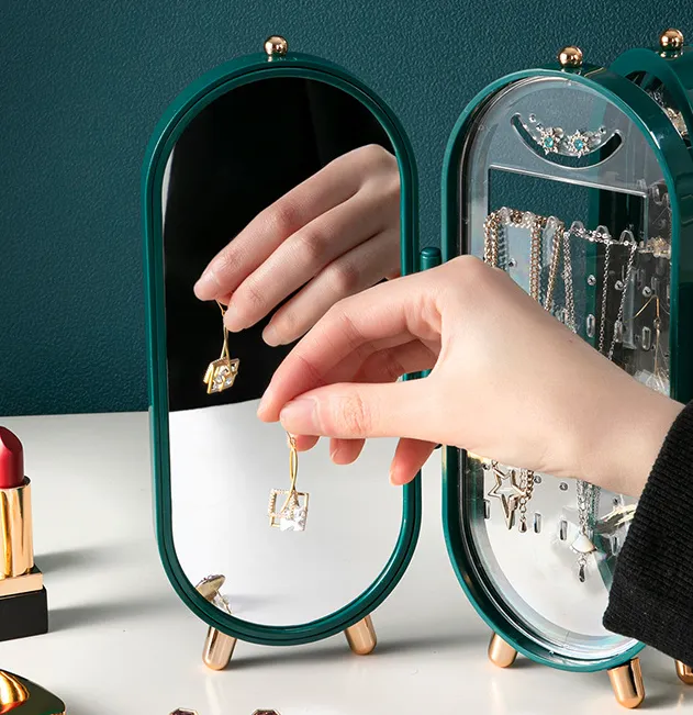 Light Luxury Design Desktop Multi-layer Dust-proof Ear Stud Jewelry Box – image 3