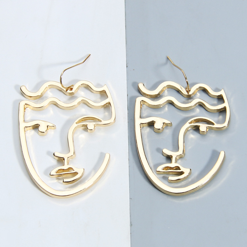 Wave Face Contour Fashion Trendy Personality Personality Earrings