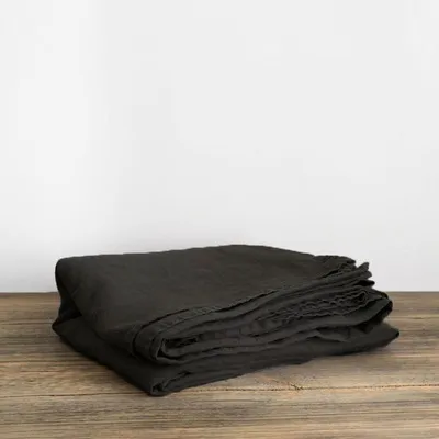 Cotton Linen Single Double Bed Single Sheet Go Black - Shop at LoveMi