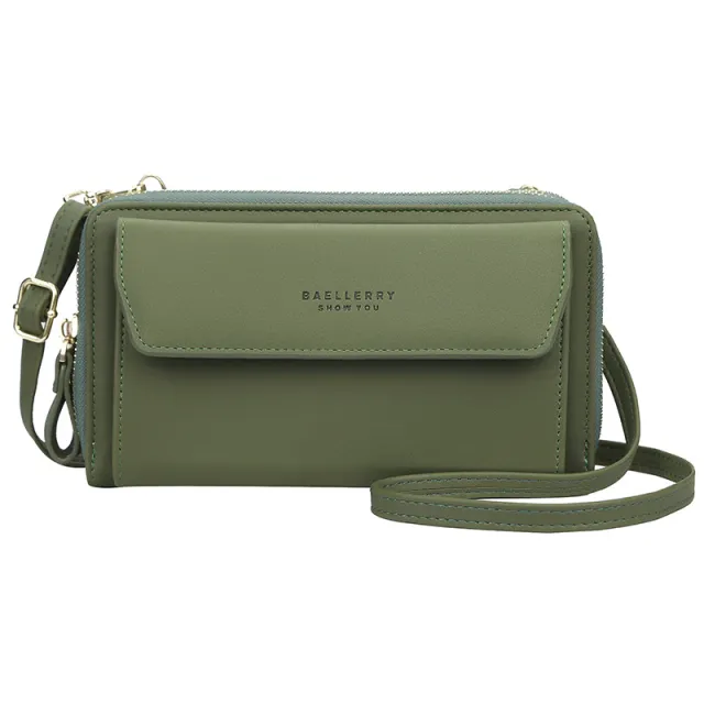 Ladies Long Wallet Korean Edition Double Zip Large Capacity Green - Shop at LoveMi