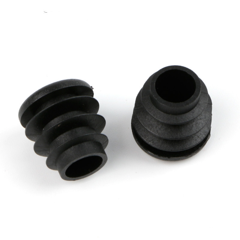 Black Plastic Foot Plug For Furniture, Round Tube End Plug