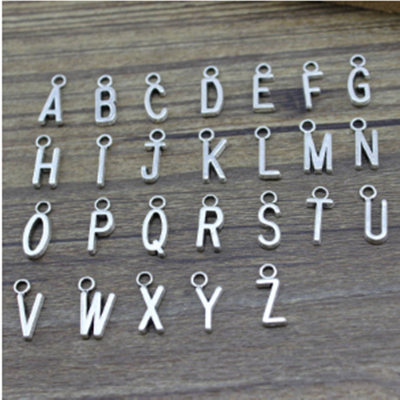 A set of Handmade DIY Materials for 26 English Alphabet Pendants
