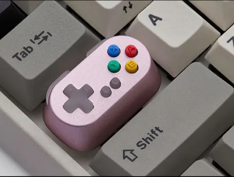 Game Console Handle Metal Transparent Keycap Wireless Mechanical Keyboard