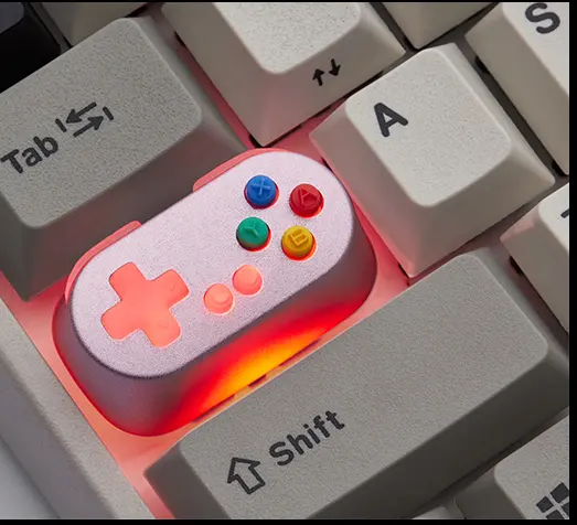 Game Console Handle Metal Transparent Keycap Wireless