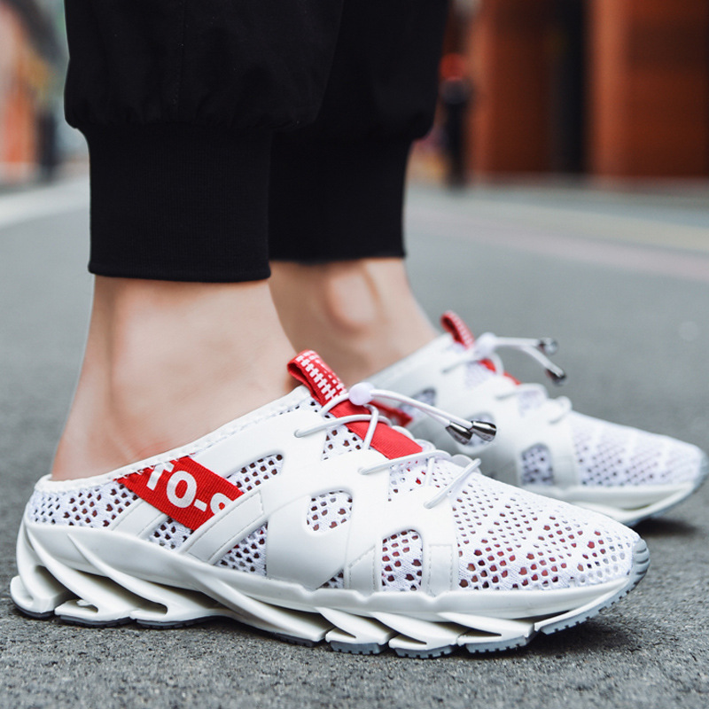 Air Permeable Topless Men's Flip-Flops With No Heel