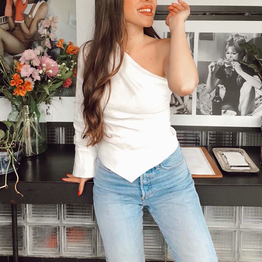 Asymmetrical Pleated Hem Shirt Top With Side Drop Shoulders